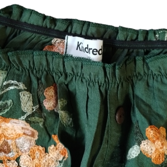 Anthropologie Kindred Embroidered Long Sleeve Off Shoulder Dress - Picture 11 of 16